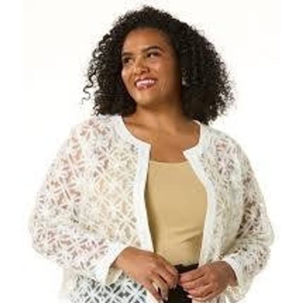 Coquette Ivory Breeze Floral Lace NEW Romantic Jacket Plus Size 26/28W